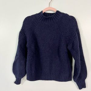 Navy blue high neck sweater